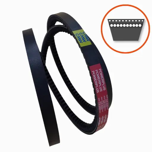 Narrow V-belts, notched